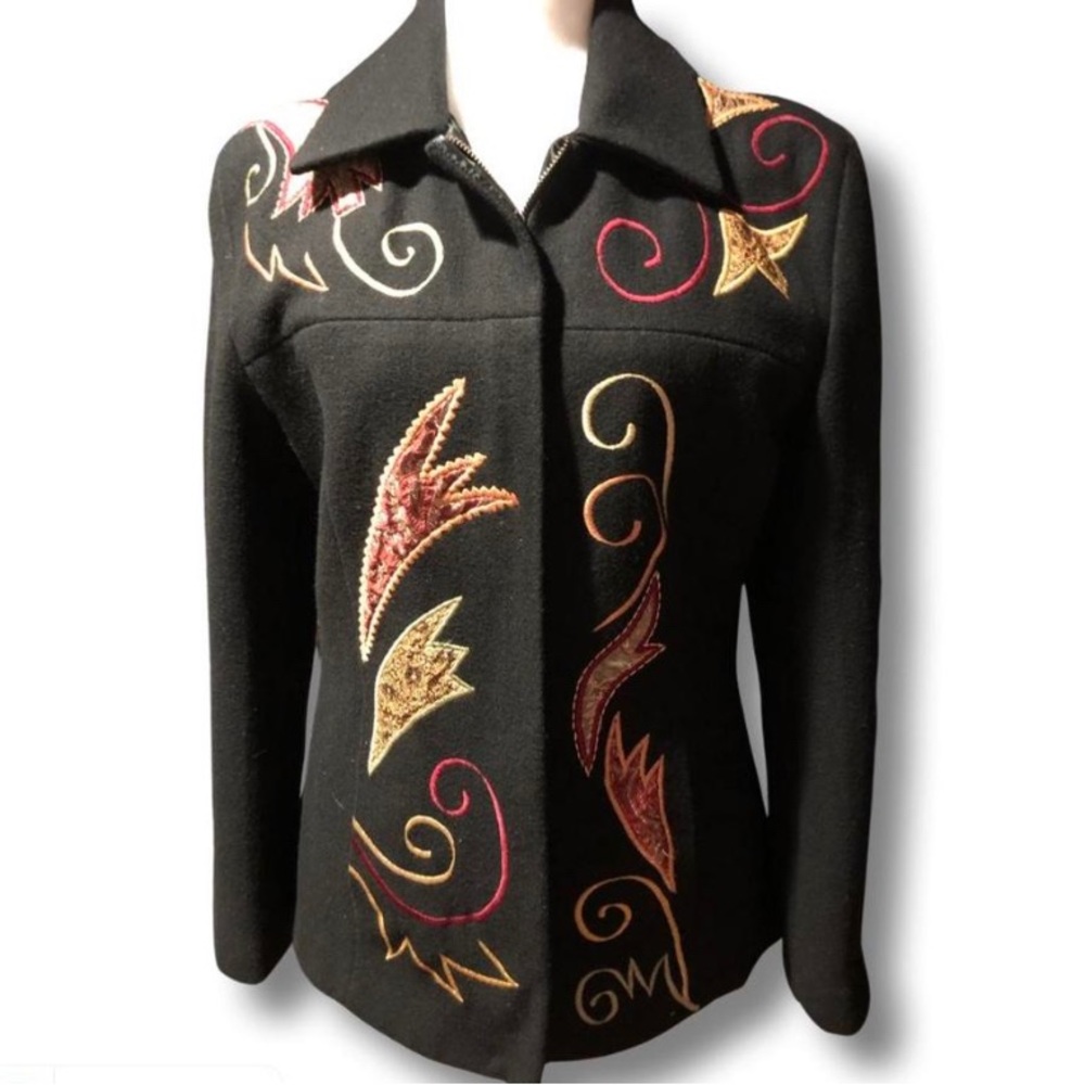 Alex Kim embroidered zip up jacket size small